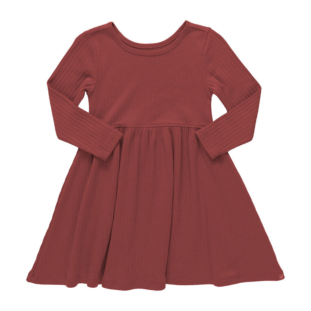 Sunny Long Sleeve Rib Dress | Dark Red Sunny Long Sleeve Rib Dress | Dark Red