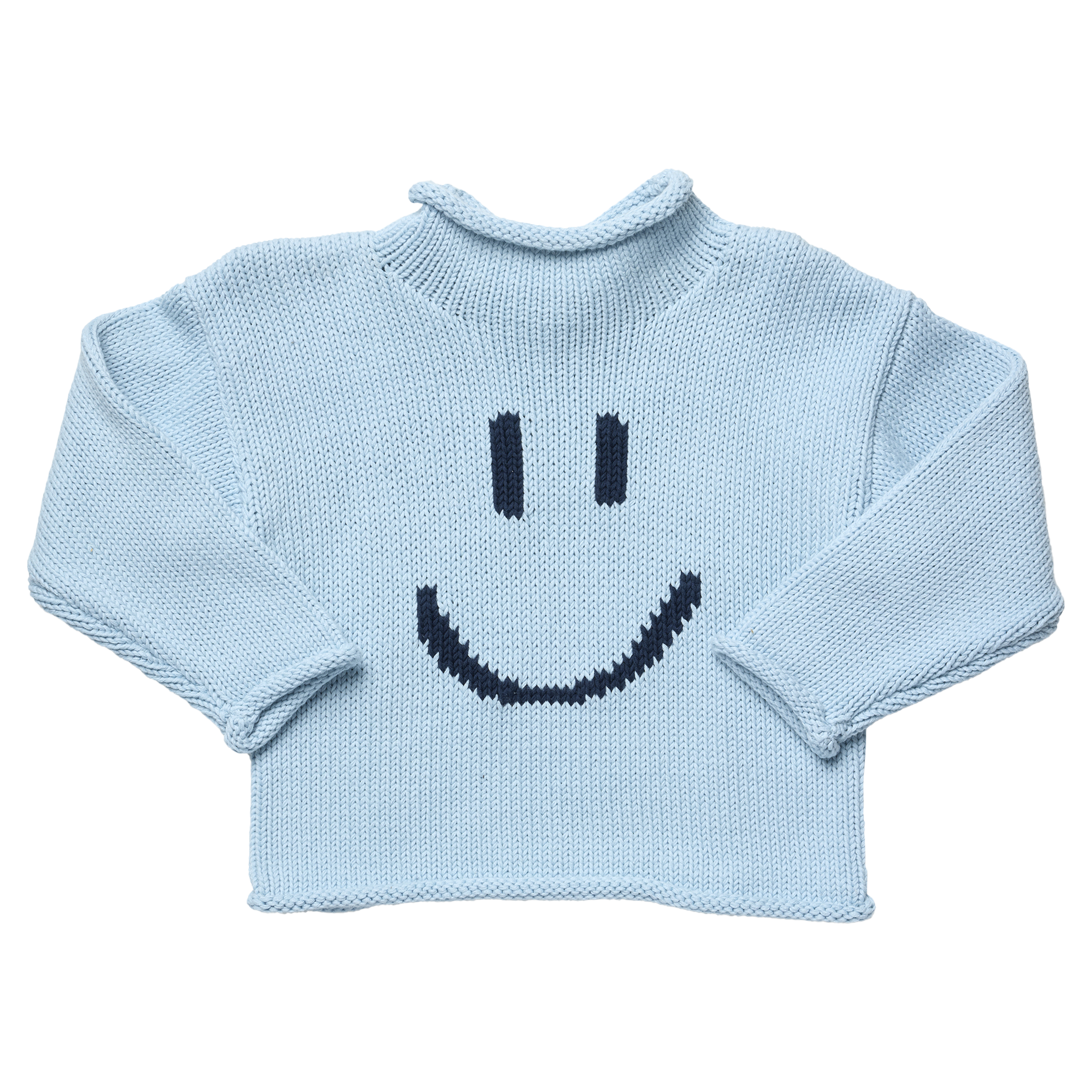 Classic Sweater - Blue Smiley – Pink Chicken