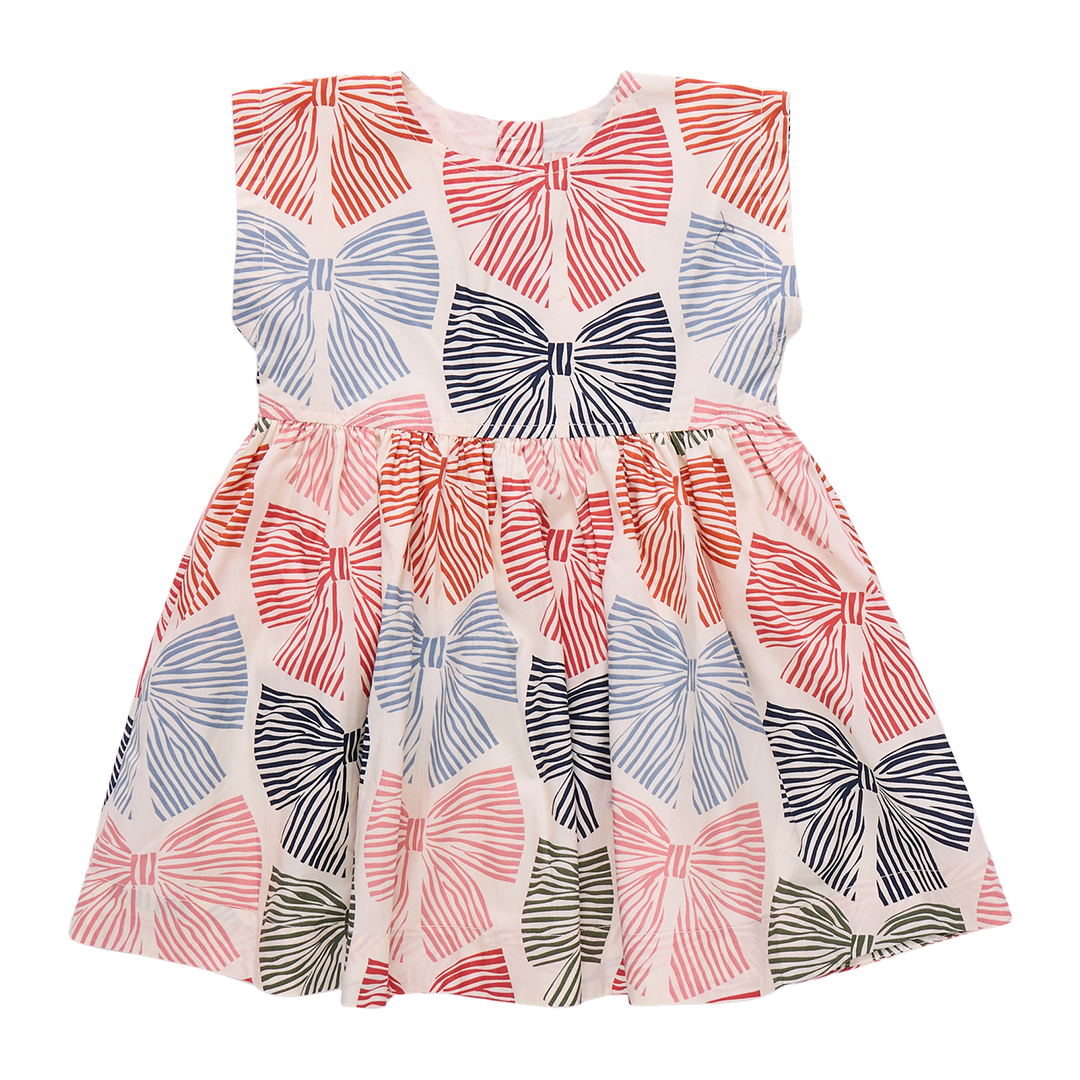 Girls Adaline Dress | Multi Striped Bows | 10Y Girls Adaline Dress | Multi Striped Bows | 10Y