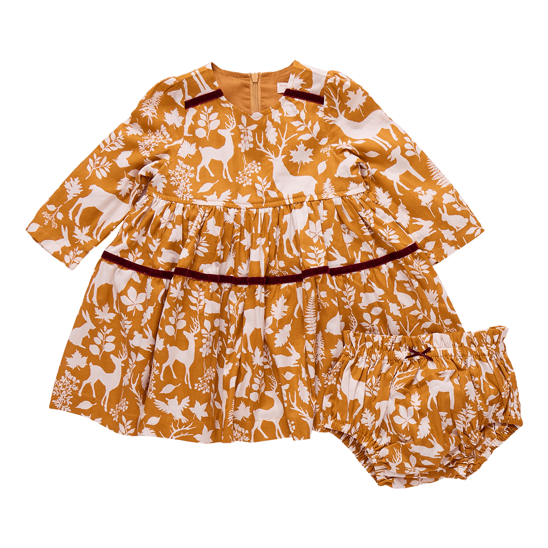 Baby Girls Lennon Dress Set - Harvest Botanical Pink Chicken Baby Girls Lennon Dress Set - Harvest Botanical Pink Chicken