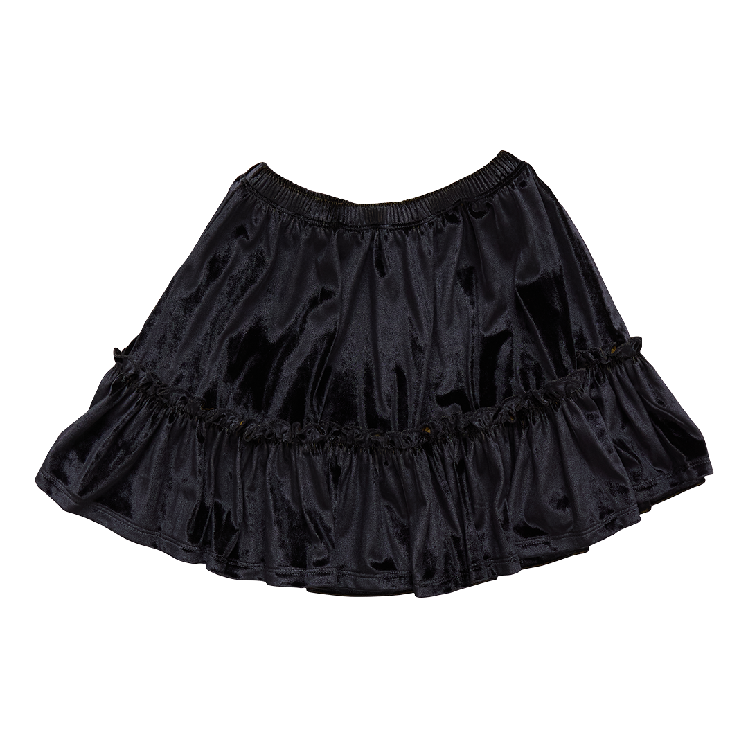 Girls Delaney Skirt - Black Velour – Pink Chicken