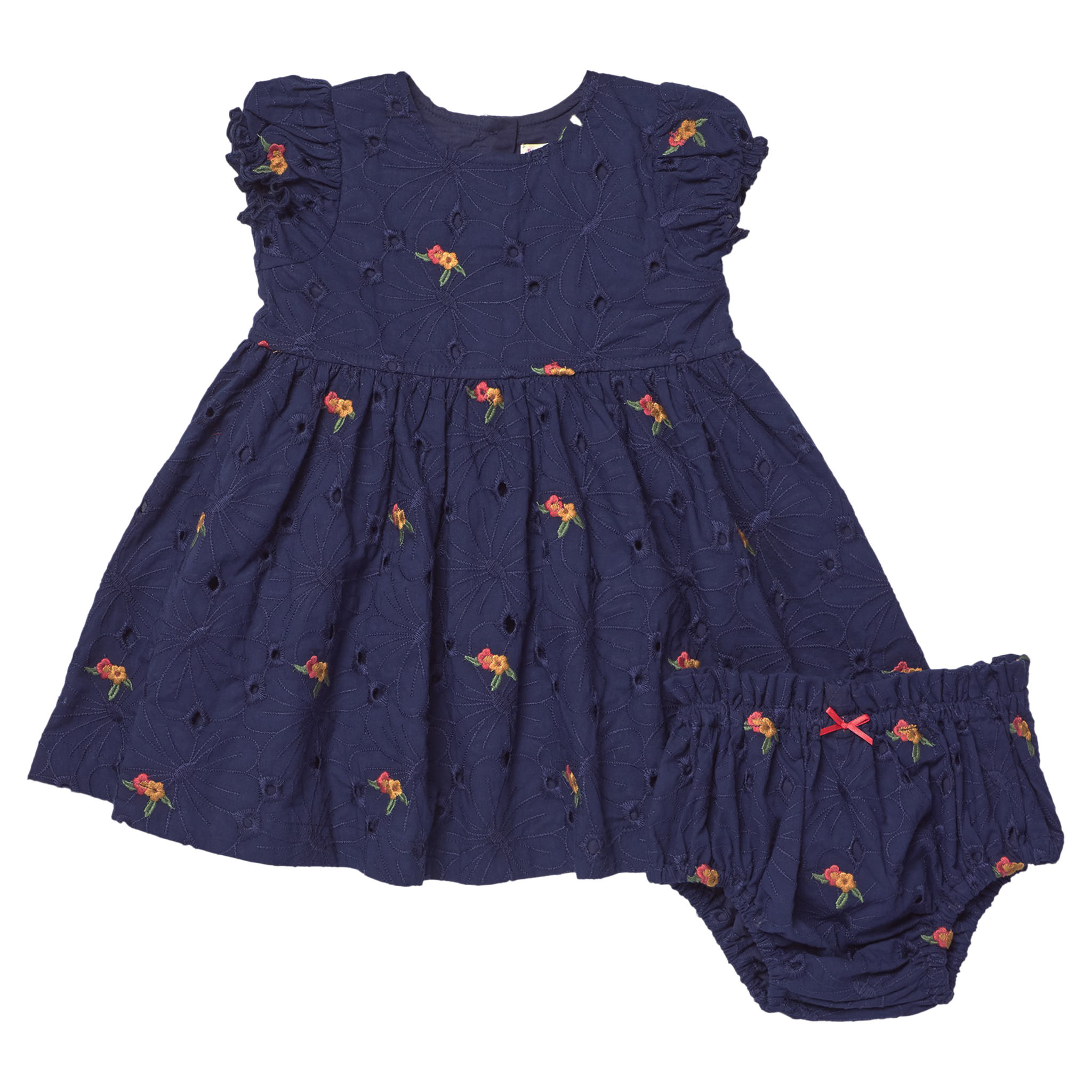 Baby Girls Eliza Dress Set | Eyelet Embroidery