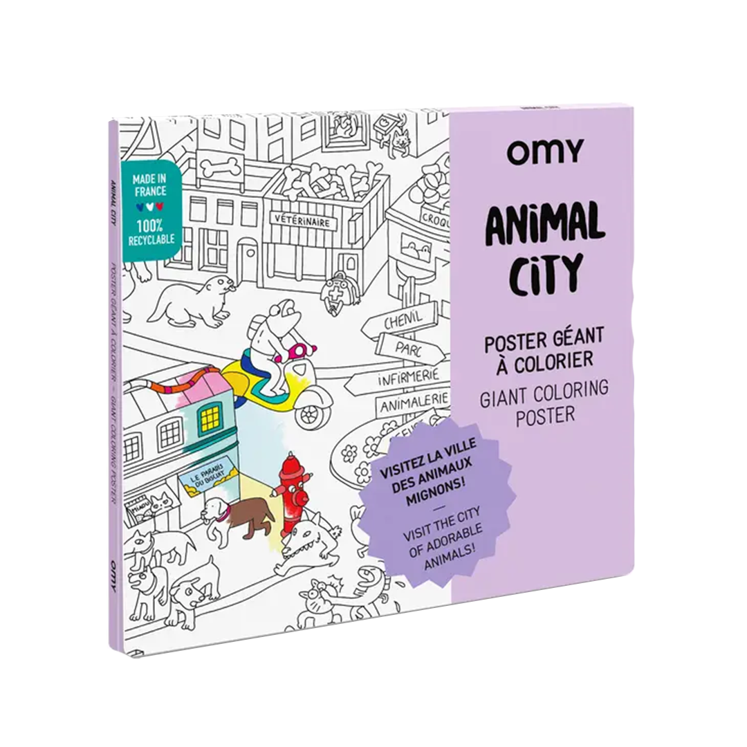 Animal City Giant Coloring Poster – Pink Chicken