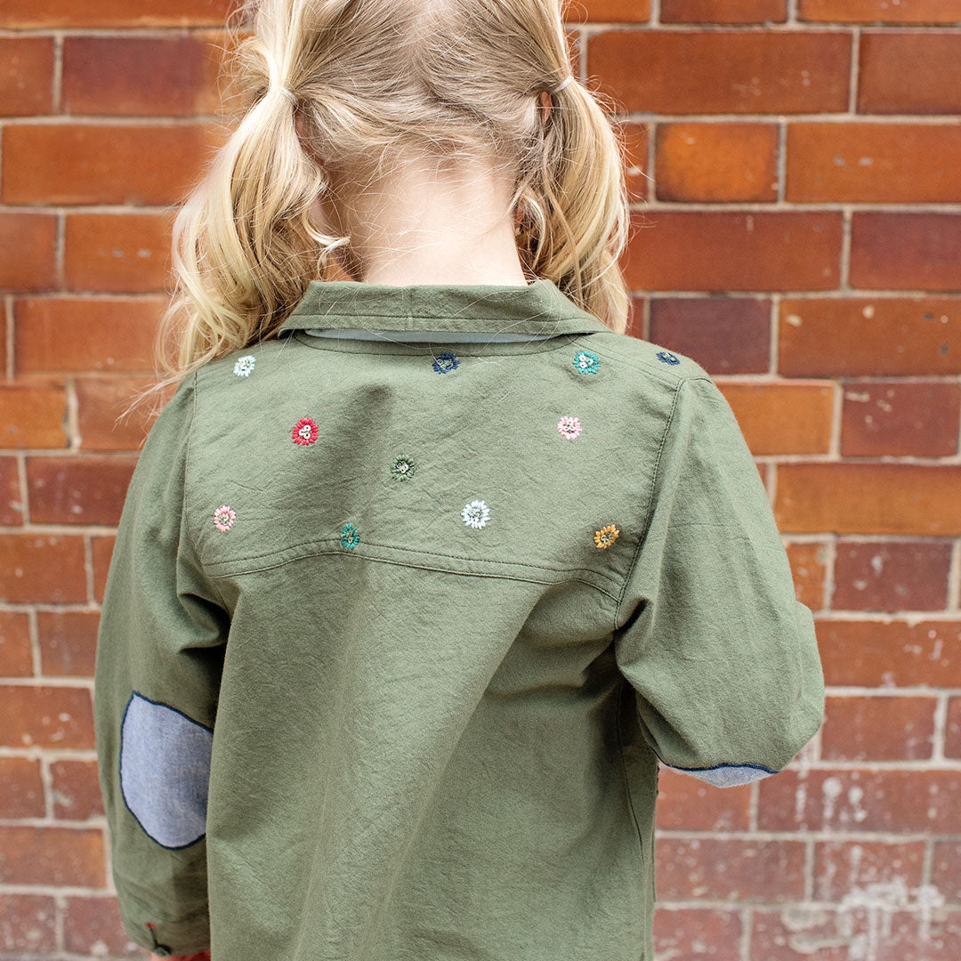 Girls Army Jacket - Four Leaf Clover – Pink Chicken