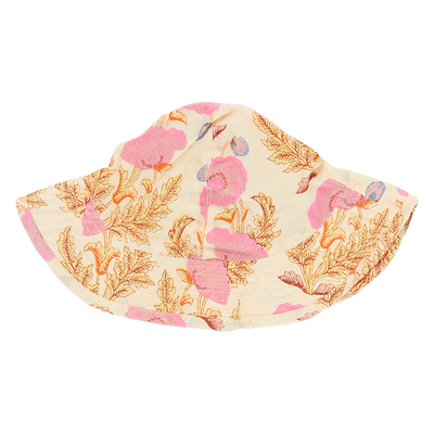 Baby Girls Sun Hat - Pink Gilded Floral