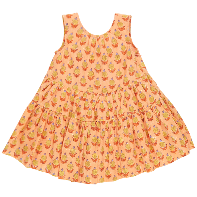 Girls Eloise Dress - Orange Dahlia