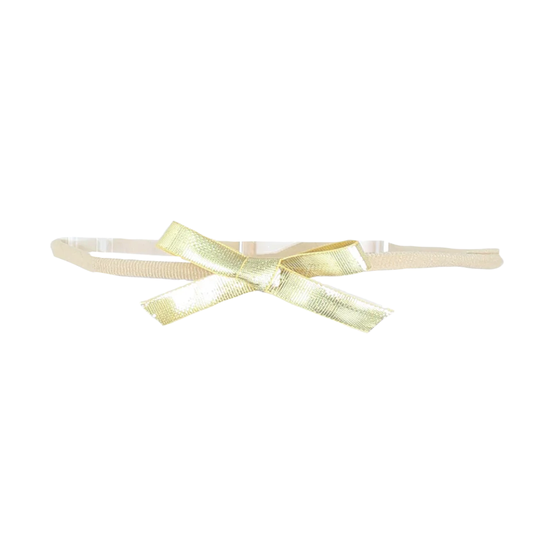 Ribbon Shoelace Bow Headband - Gold Lame – Pink Chicken
