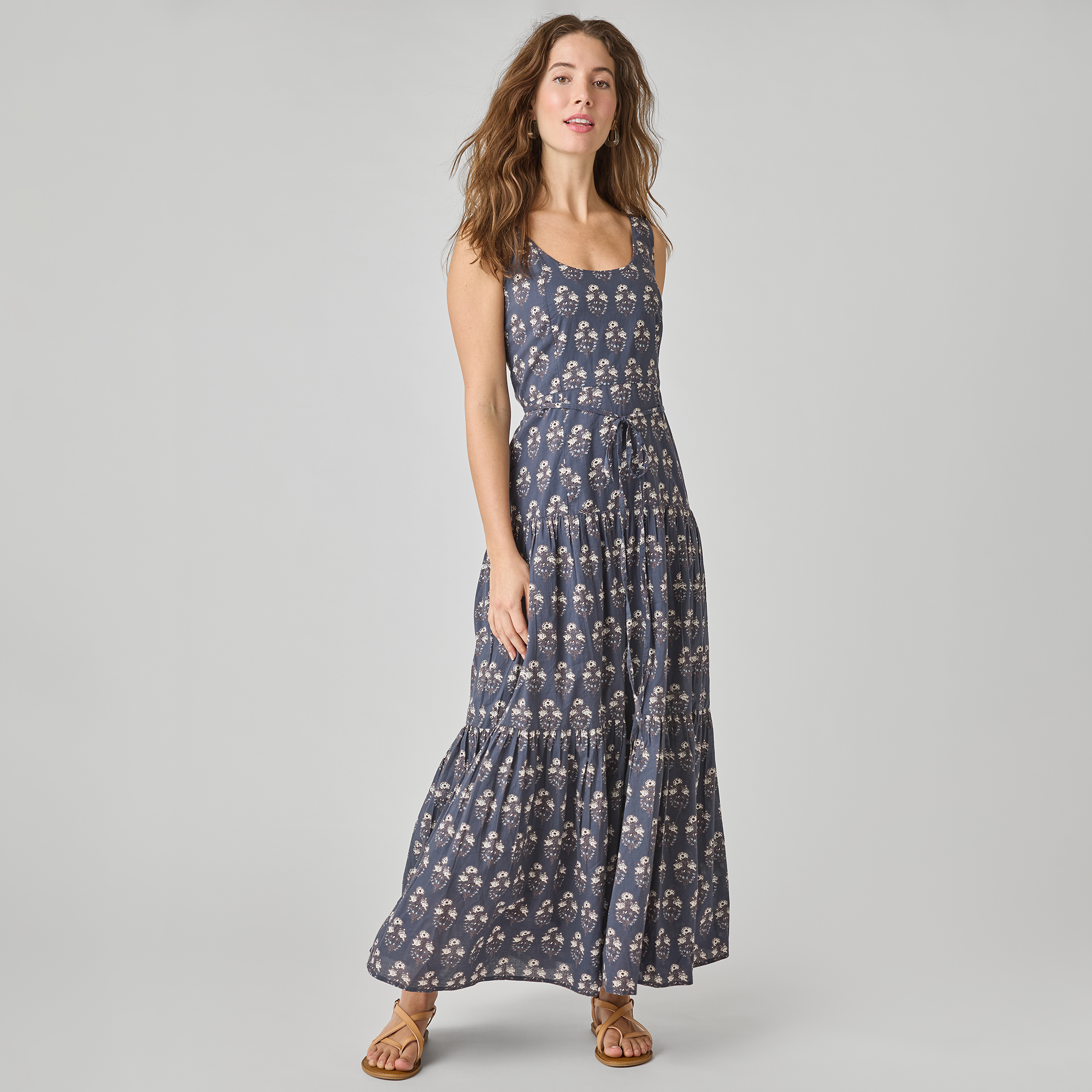 Womens Marilyn Tank Dress | Navy Strawflower | XL