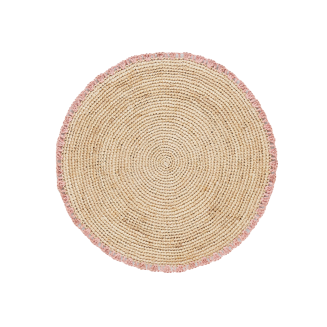 Pink Aura Raffia Placemats Set of 2 Pink Chicken