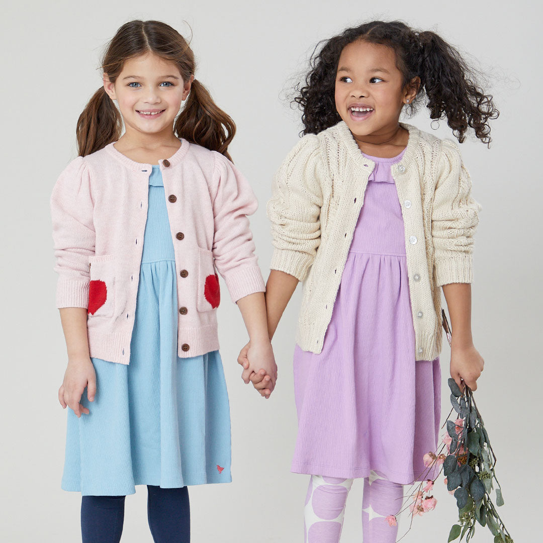Girls Organic Princess Diana Rib Dress - Lavender – Pink Chicken