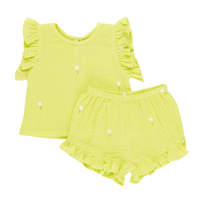 Girls Roey 2-Piece Set - Tulip Embroidery
