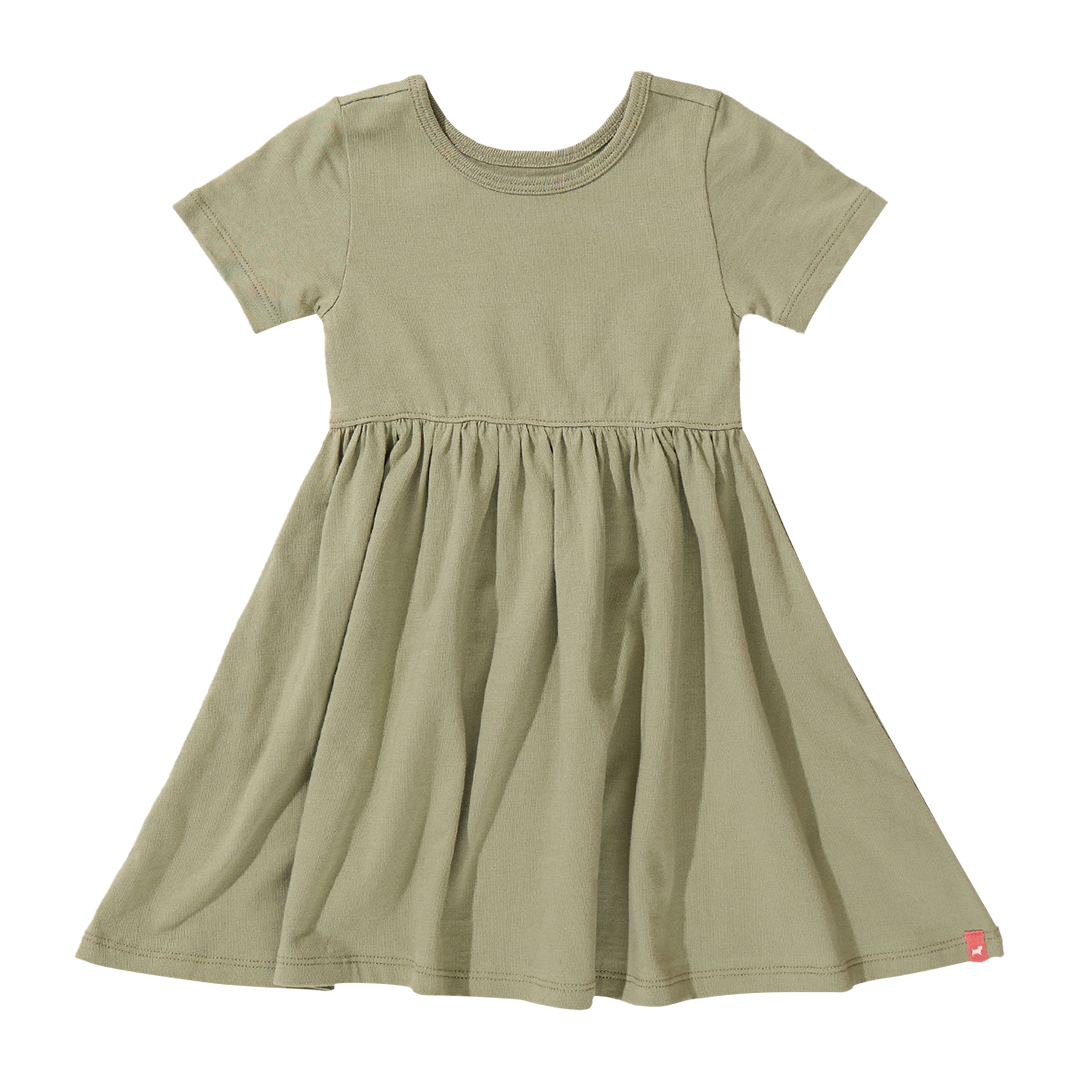 Sunny Dress - Olive  Pink Chicken
