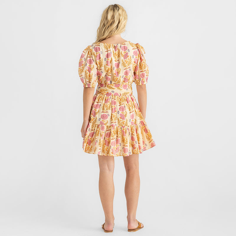 Womens Emily Dress - Pink Gilded Floral