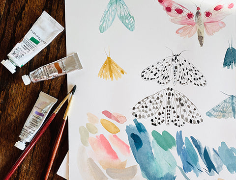Emilie Simpson Watercolor Moths