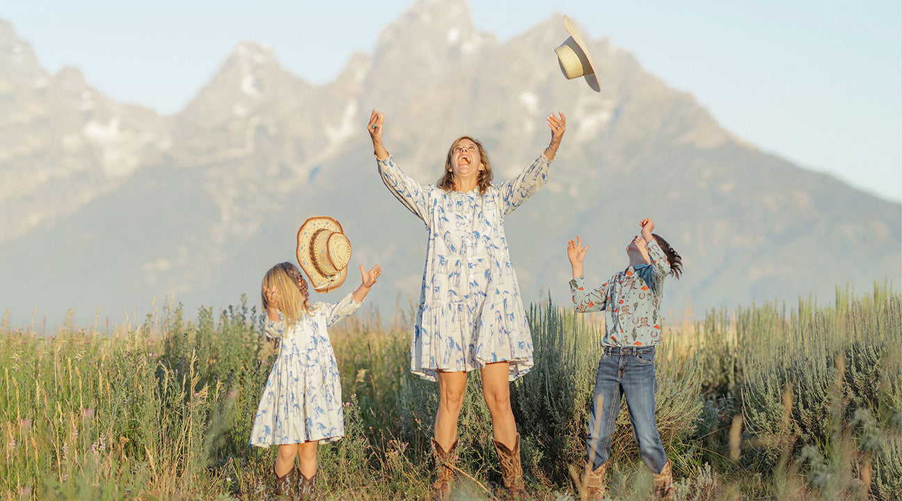 throwing hats in the air at the dude ranch