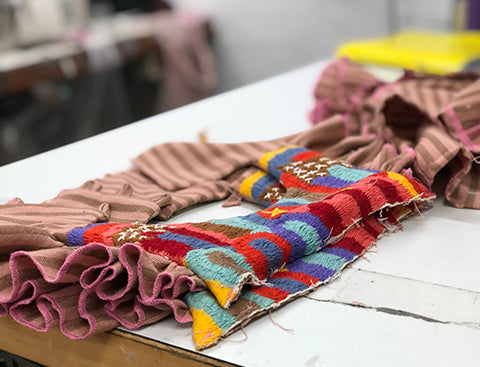 the folklore collaboration dress while in production mode. click to read the full story!