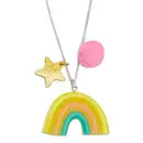 Sunshine Rainbow Necklace - Pink Pom Pom