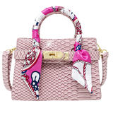 Crocodile Scarf Handbag - Light Pink