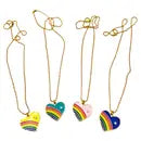 Retro Rainbow Heart Necklaces