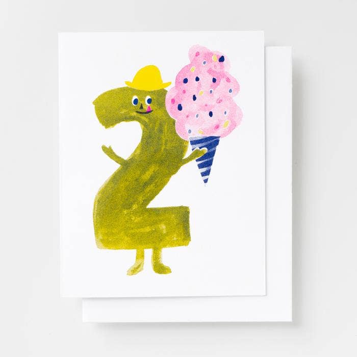 Birthday 2 Risograph Card | Pink Chicken