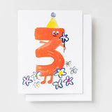 Birthday 3 Risograph Card | Pink Chicken