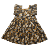Girls Elsie Dress  - Gold Wax Floral | Pink Chicken