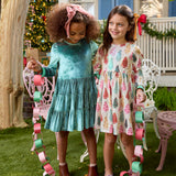 Girls Lame Steph Dress - Bottle Brush Trees