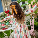 Girls Lame Steph Dress - Bottle Brush Trees