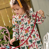 Girls Jaipur Dress - Christmas Bows and Bells