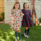 Girls Jaipur Dress - Christmas Bows and Bells