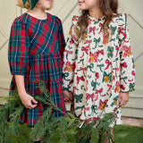 Girls Jaipur Dress - Christmas Bows and Bells