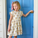 Girls Adaline Dress - Colorful Menorahs