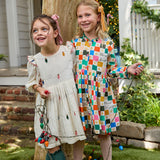Girls Embroidery Brooke Dress - Christmas Lights