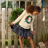 Girls Constance Sweater - Holiday Wreath
