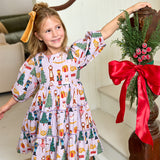 Girls Peachy Dress - Lavender Nutcracker