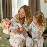 Womens Bamboo PJ Set - Small Santas
