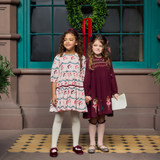 Girls Maribelle Dress - Santa Garland