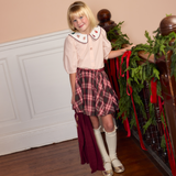 Girls Gianna Skirt - Burgundy Tartan
