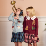 Girls Constance Sweater - Tossed Santas