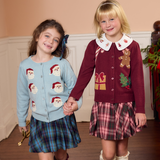 Girls Gianna Skirt - Burgundy Tartan