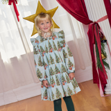 Girls Harper Dress - Trees and Presents