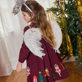 Girls Stevie Long Sleeve Dress - Nutcracker Embroidery