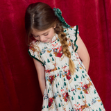 Girls Jennifer Dress - Santa Sleigh