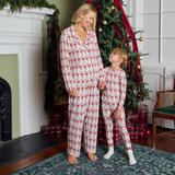 Kids Bamboo PJ Set - Vintage Santas