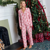 Womens Bamboo PJ Set - Pink Present Bow