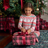 Kids Bamboo PJ Set - Candy Cane Fair Isle