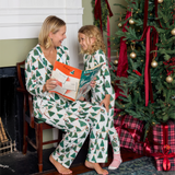 Womens Bamboo PJ Set - Christmas Tree Farm