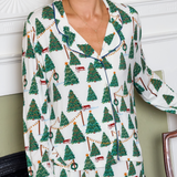 Womens Bamboo PJ Set - Christmas Tree Farm