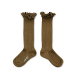 Ribbed Knee-High Socks - Leopard Hearts | Pink Chicken