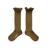 Ribbed Knee-High Socks - Leopard Hearts